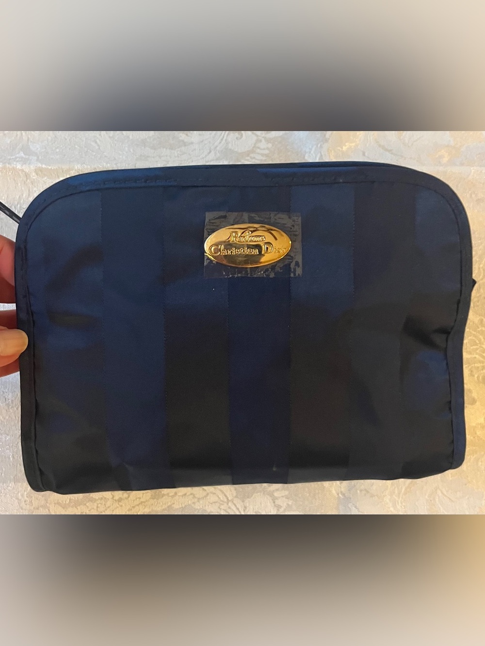 Dior Parfums Navy Striped Cosmetics Pouch - Picture 2 of 7